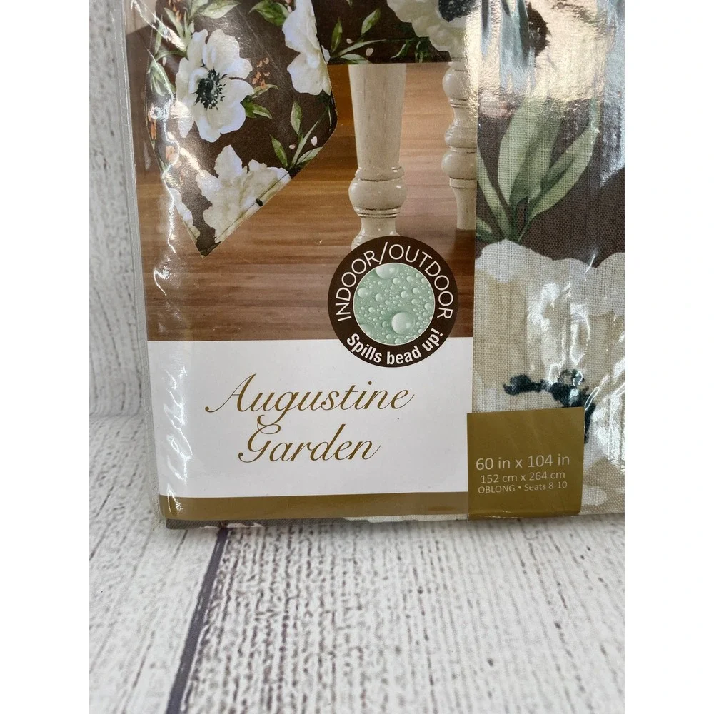 Colordrift Tablecloth Augustine Garden 60x104 Brown Floral Indoor Outdoor Oblong